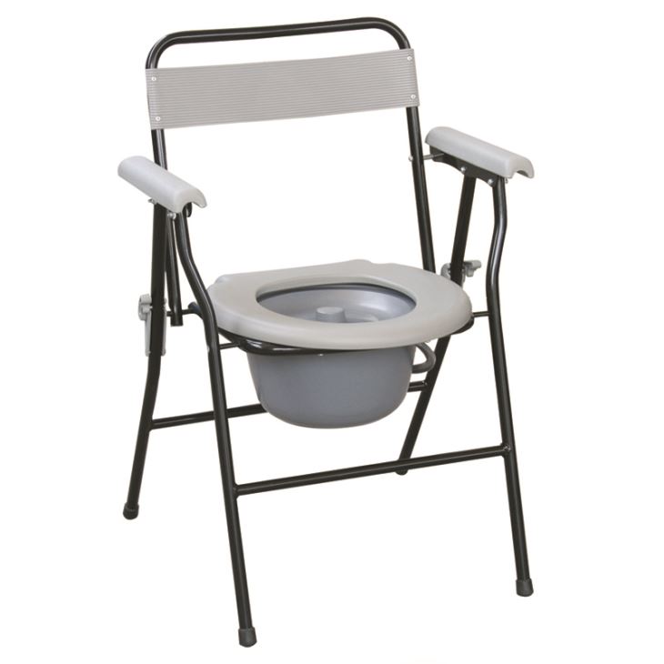 Plastic Armrests & Backrest Commode Chair